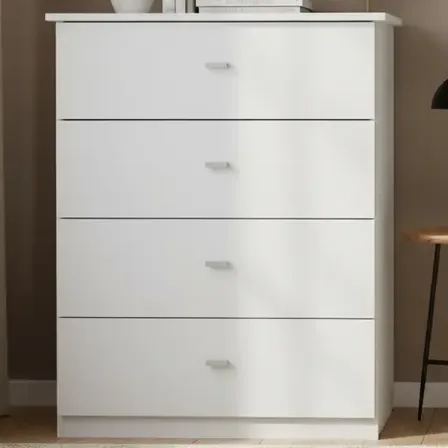 Cajonera 4 Cajones Mueble Armado Melamina Chifonier Comoda Blanco