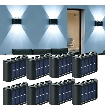 Pack 8 Luces Solares De Pared Exterior Led Black-8pcs