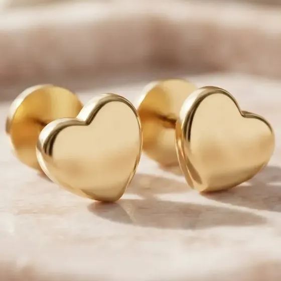 Azze Abridores Perno Oro Corazon Bebe Recien Nacida Nena