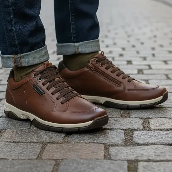 Zapatilla Hombre Cuero Zapato Acordonado Mocasin Briganti