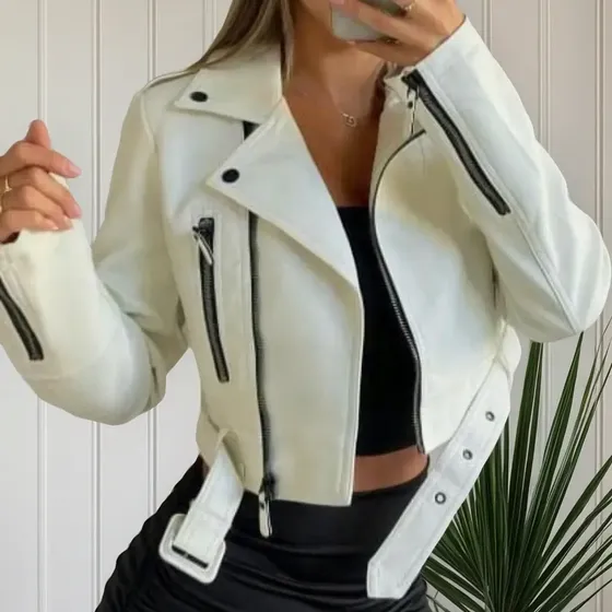 Chaqueta Importada Corta Blanca
