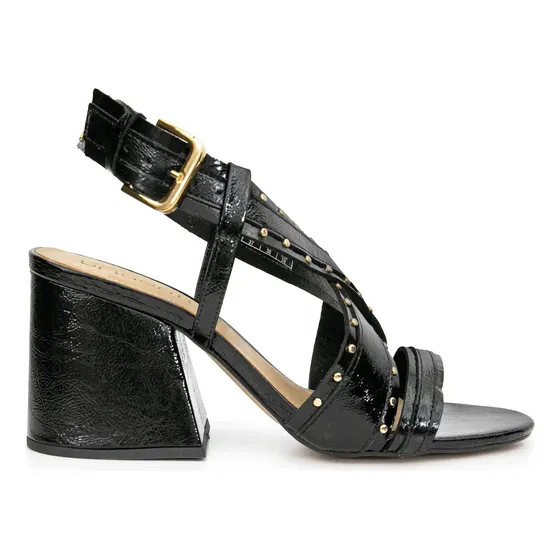 Sandalia Mujer Cuero Charol Tacones Vestir Zapato Briganti