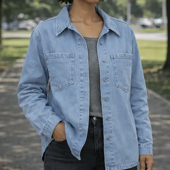 Camisa De Jean Mujer Casual Customs Ba Primavera 2026