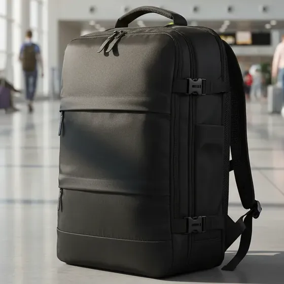 Mochila Viajera Baza BZMO-0002N Negra 45L Resistente Compartimentos Organizadores Viajes Trekking Camping Mochilas de Viaje Excursiones Senderismo Aventura Deportes Outdoor Backpack Negro