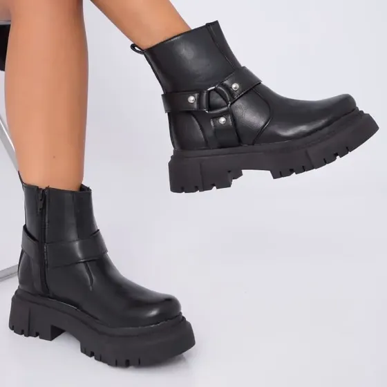 Botas De Mujer Plataforma Liviana Moda Cuero Veggie Art-970