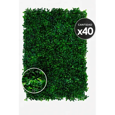 Pack Jardín Vertical Panel Muro Artificial 40x60 Verde Claro