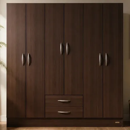 Placard Ropero 6 Puertas 2 Estantes Chocolate Cajones Barral Melamina Armario Guardarropa Mueble Habitacion