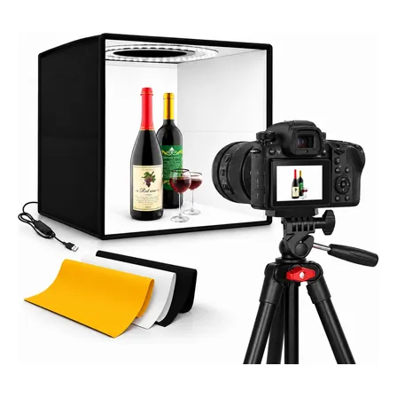 Caja Fotografica Reflectante Luz Led Usb 30x30 3 Fondos