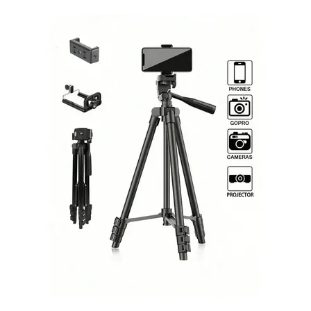 Trípode Aluminio Para Celular Cámara Proyector Negro