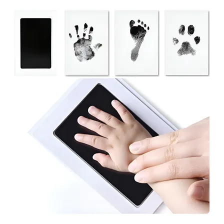 Kit Almohadilla Sello Recuerdos Huellas Mascota Bebé Negro Huellas (mascota/bebé)