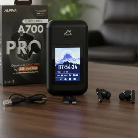 Auriculares Inalámbricos Bluetooth + Power Bank 2 en 1 A700 Pro Series Alpina Negro