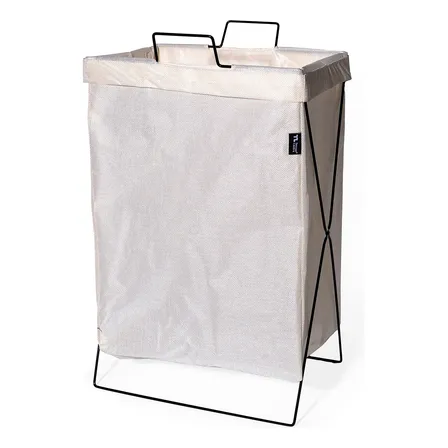 Cesto Canasto Ropa Sucia Tela Impermeable Plegable C/ Manija Crema