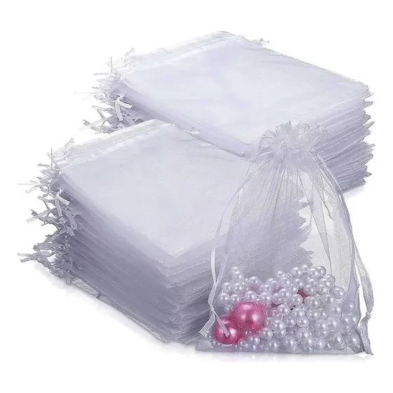 100 Bolsitas Organza Con Cordon 13x18 Cm Souvenirs (00229)