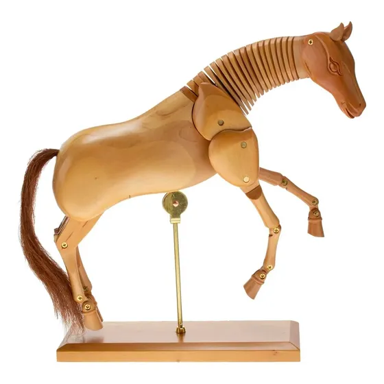 Caballo Articulado De Madera 30cm Para Dibujo