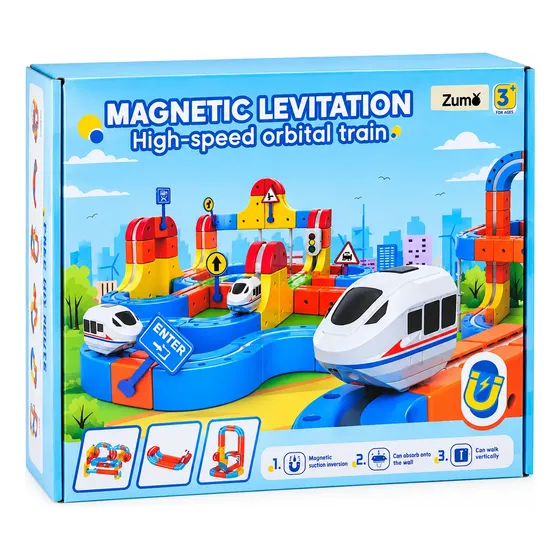 Tren Con Pista Magnetica Bloques Construccion