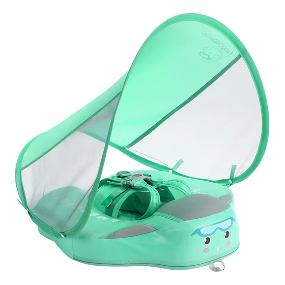 @flotador Inflable Para Bebé Con Sombrilla Para Recostarse@ Verde