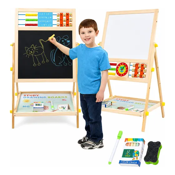 Pizarron Magnetico Caballetes Infantiles Niños Arte Juguete Madera