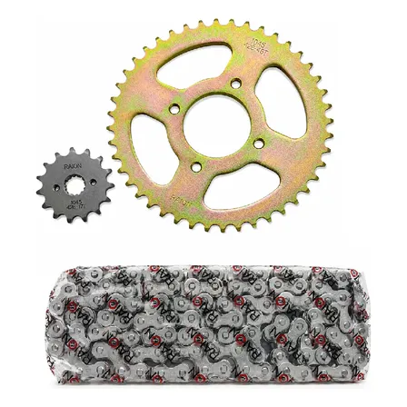 Kit De Transmision Motomel Skua 150 - Cadena Reforzada Raion 428h 136l + Corona 46t + Piñón 17t Negro
