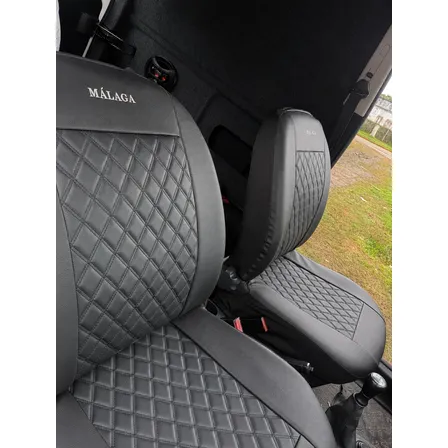 Fundas Diamond Cuero 8mm Gol Trend 10/21 Cubre Asientos Ent. Negro