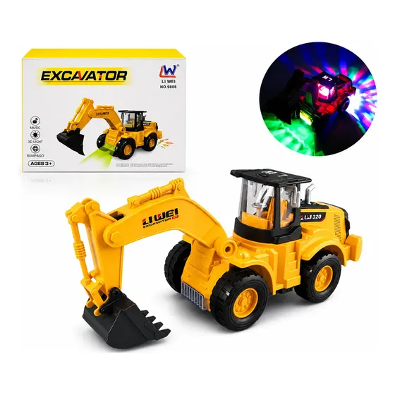 Camión Excavadora Con Luces 3d Y Sonidos Esquiva Obstáculos