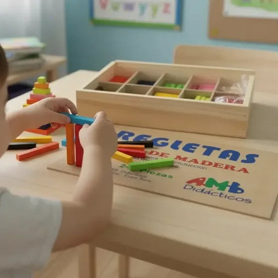 Regletas De Madera En Caja Matematico Motricidad  240 Piezas