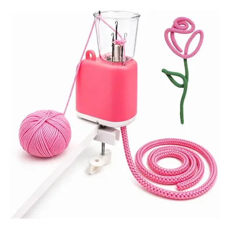Maquina Tricotin Electrica, Cordones Crochet Spool 4 Agujas Rosa