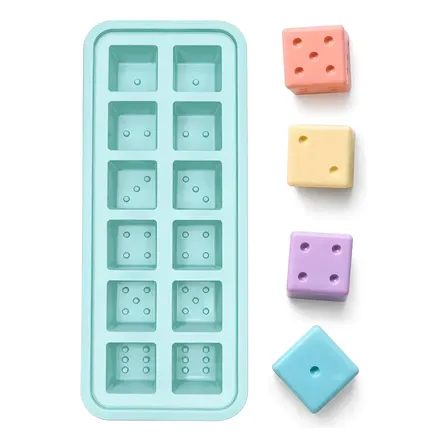 Molde Silicona Dados Cuadrados Jabon Velas Resina Yeso Celeste (molde)
