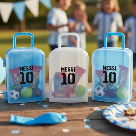 Valijita Carry On Golosinera Futbol Souvenir Cumple X40 Messi Argentina