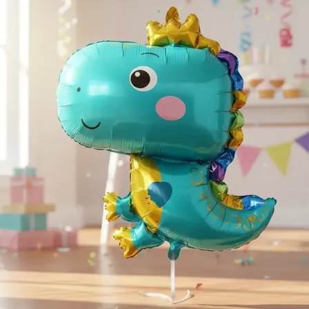 Globo Metalizado Dino Dinousario Jurassic Cumpleaños Deco Modelo Ii