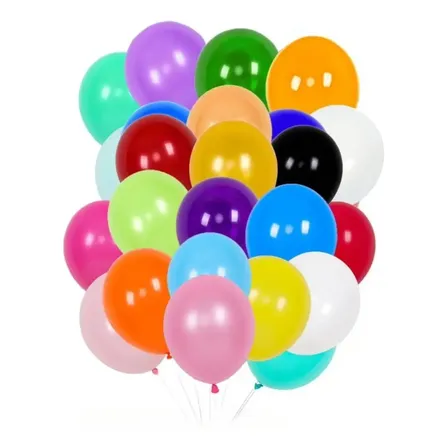 Globos Lisos 9 Pulgadas Fiesta Latex Colores Surtidos X25 Negro