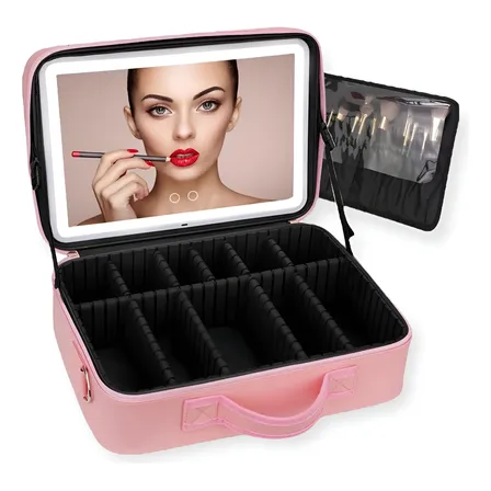 Maletin Portacosméticos Organizador De Maquillaje Y Espejo