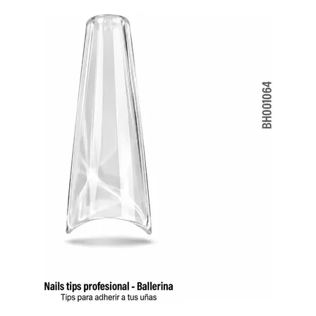 Tips Para Extensión De Uñas 100pcs Cherimoya Clear Tips Ballerina