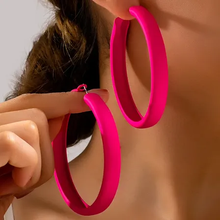 Aros Argolla Grandes Retro Mujer