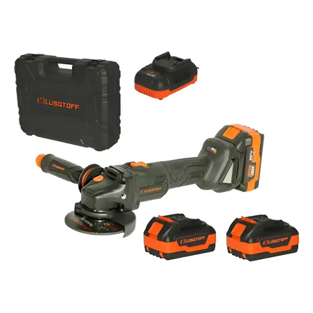 Amoladora A Bateria Lusqtoff Brushless 18v 115 Mm + 2 Bat Negro 50/60hz