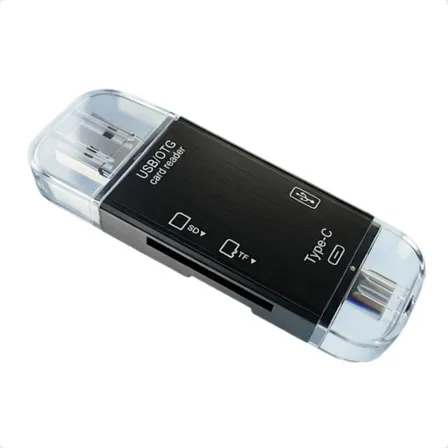Lector de Memoria 3 en 1 USB Tipo C, Adaptador para Tarjetas SD y TF con de Datos Rápida