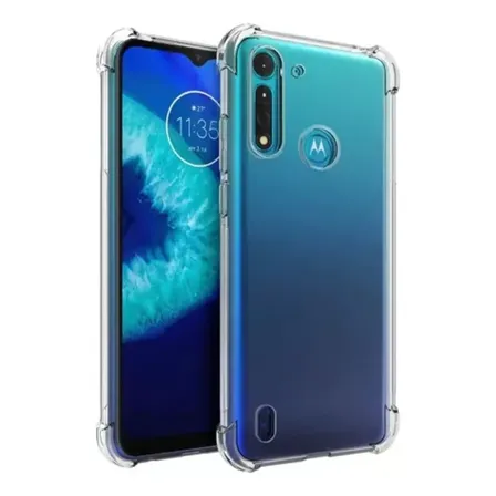 Funda Transparente Antigolpe Para Motorola + Vidrio Templado Transparente G8 Plus