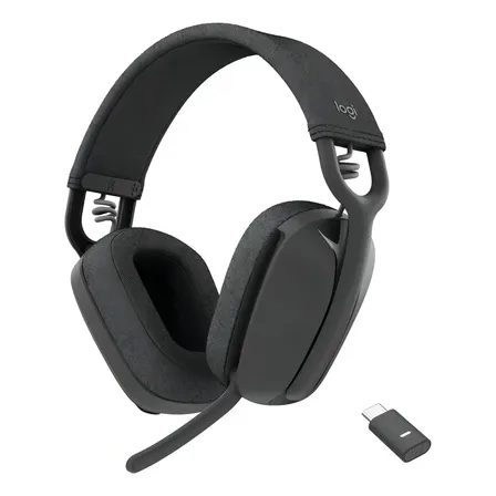 Auriculares Logitech Zone Vibe Wireless-UC Graphite 981-001198, color grafito, luz, sin LED