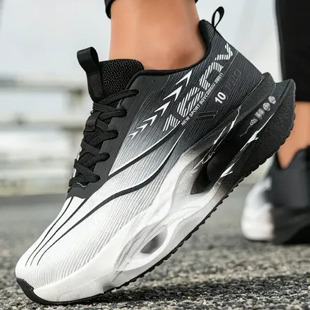 Zapatillas Running Con Placa De Carbono Livianas Para Maratón Hombre Blanco Geométrico 38 Eu