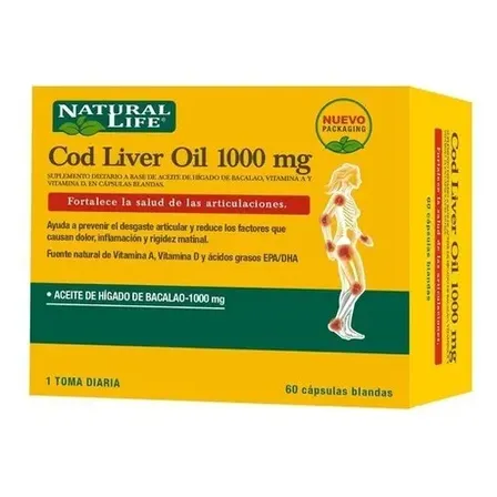Omega 3 Aceite Higado De Bacalao 1000mg Natural Life X 60