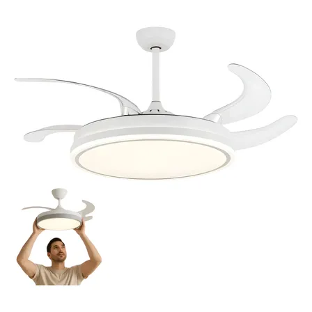 Ventilador Techo Retractil Luz Fria Calida Control Remoto