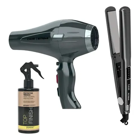 Kit Secador Y Plancha Lizze Extreme + Protector Térmico 6c