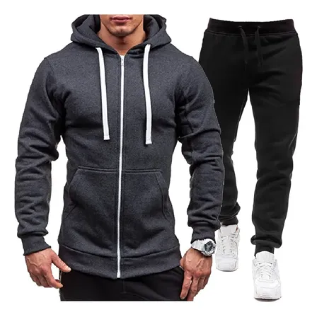 Conjunto Deportivo Hombre Chaqueta Con Zip Y Pantalones Casu