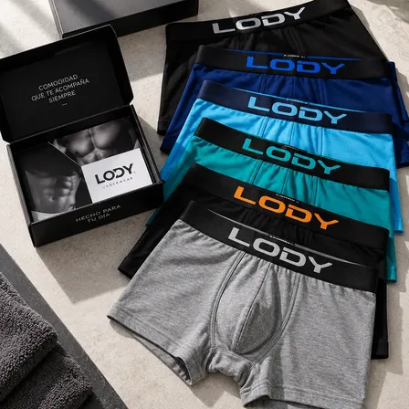 Pack X6 Boxer Lody Men Liso Algodon Art 742