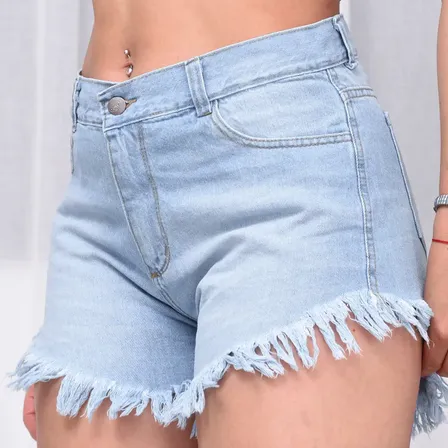 Short Denim Playero Rígido Celeste Para Dama Rover's Jeans