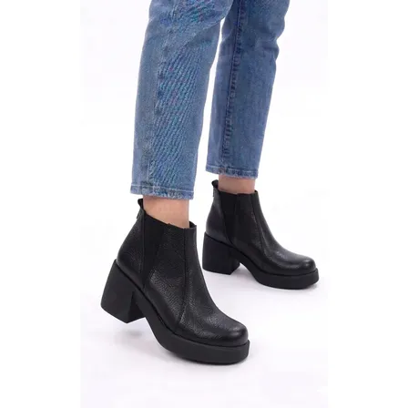 Botas Botitas Mujer Cuero Base Plataforma Confort Moda 750ne