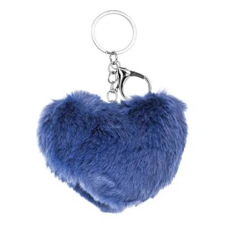 Llaveros Pompón Corazón Accesorios Moda 10 Cm Pack X 12