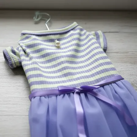 Ropa Vestido De Fiesta Para Perro Rayado Violeta-talle Xl Rayas