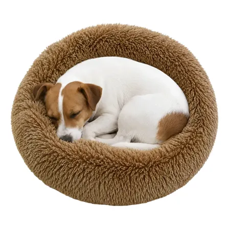 Cama Moisés Nido Nórdico Antiestrés Funda 60cm Perro Gato Marrón Claro