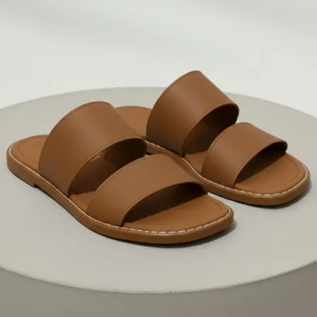 Sandalias Mujer Planas Abiertas Doble Tira Confort Urbanas