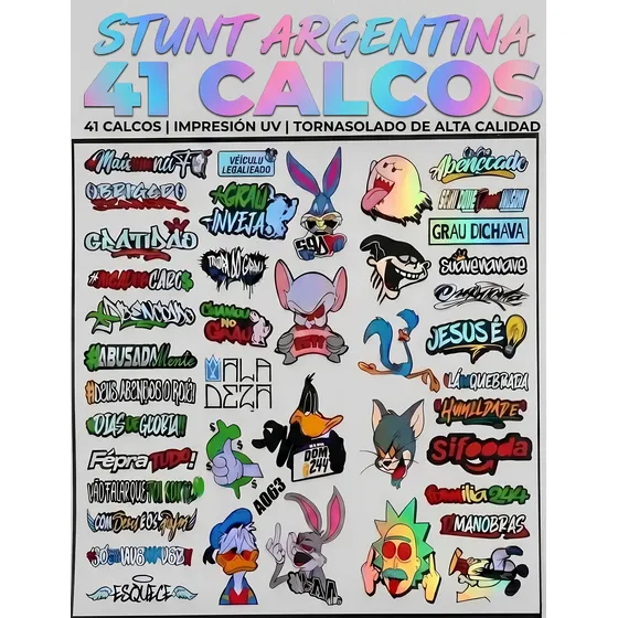Kit Calcomanias De Vinilo Stunt Argentino2 Auto/moto/bicie